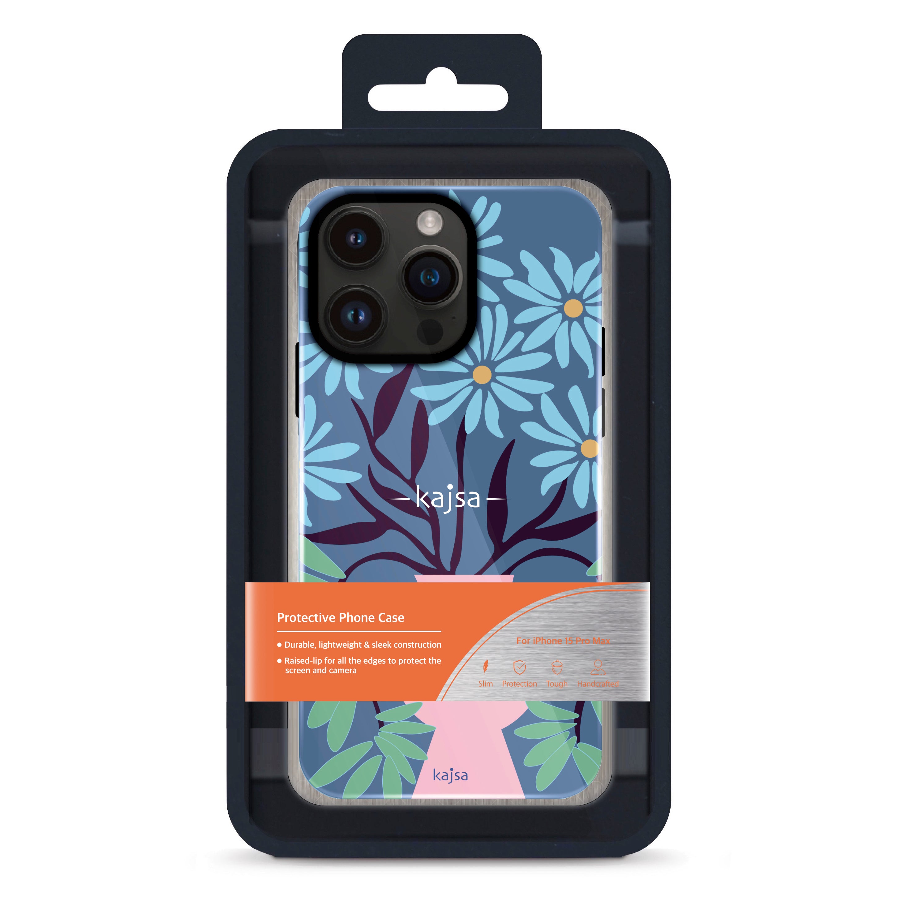 Floral Collection - Aqua Back Case for iPhone 14/15 (AB3)