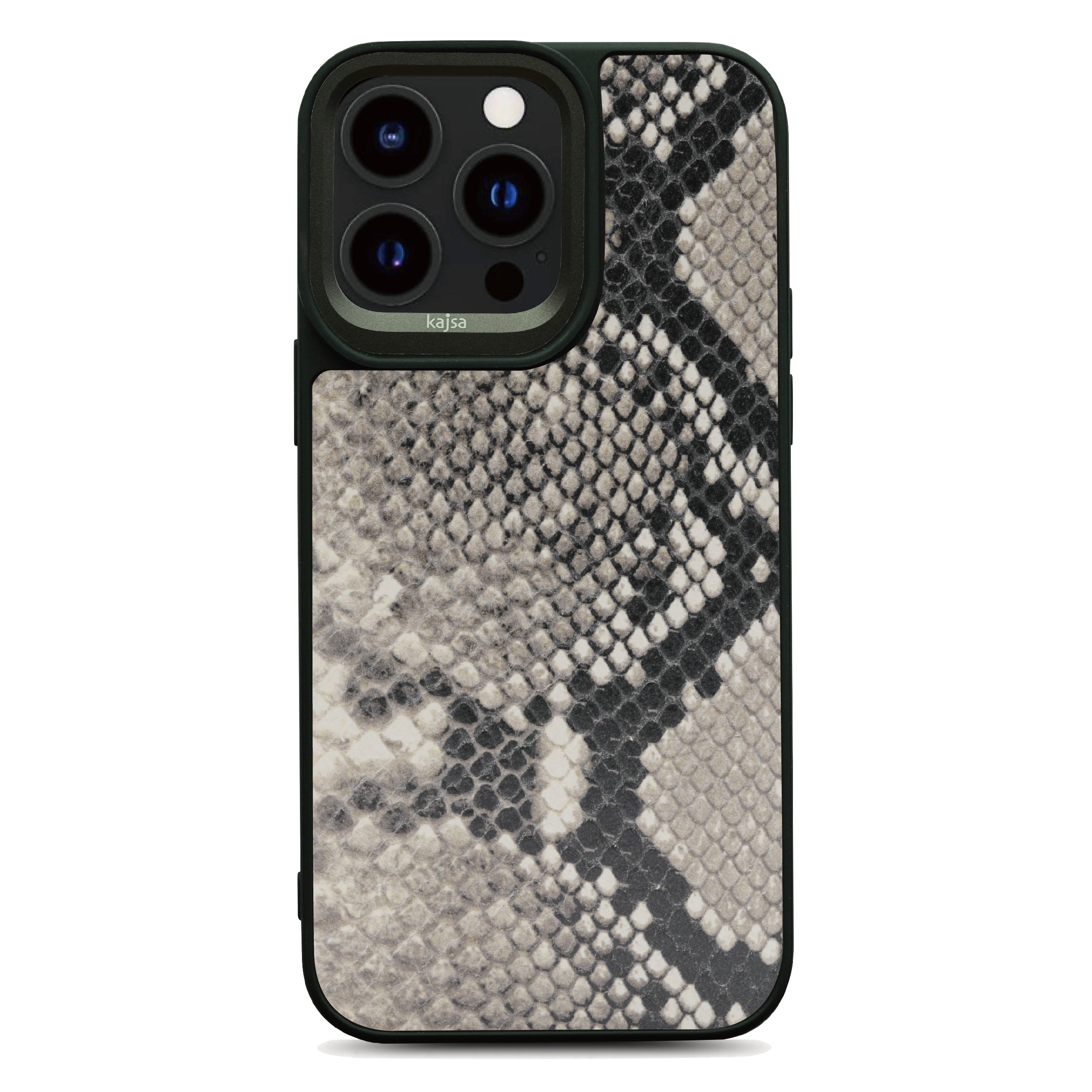 Glamorous Collection - Genuine Leather Snake Pattern Back Case for iPhone 15