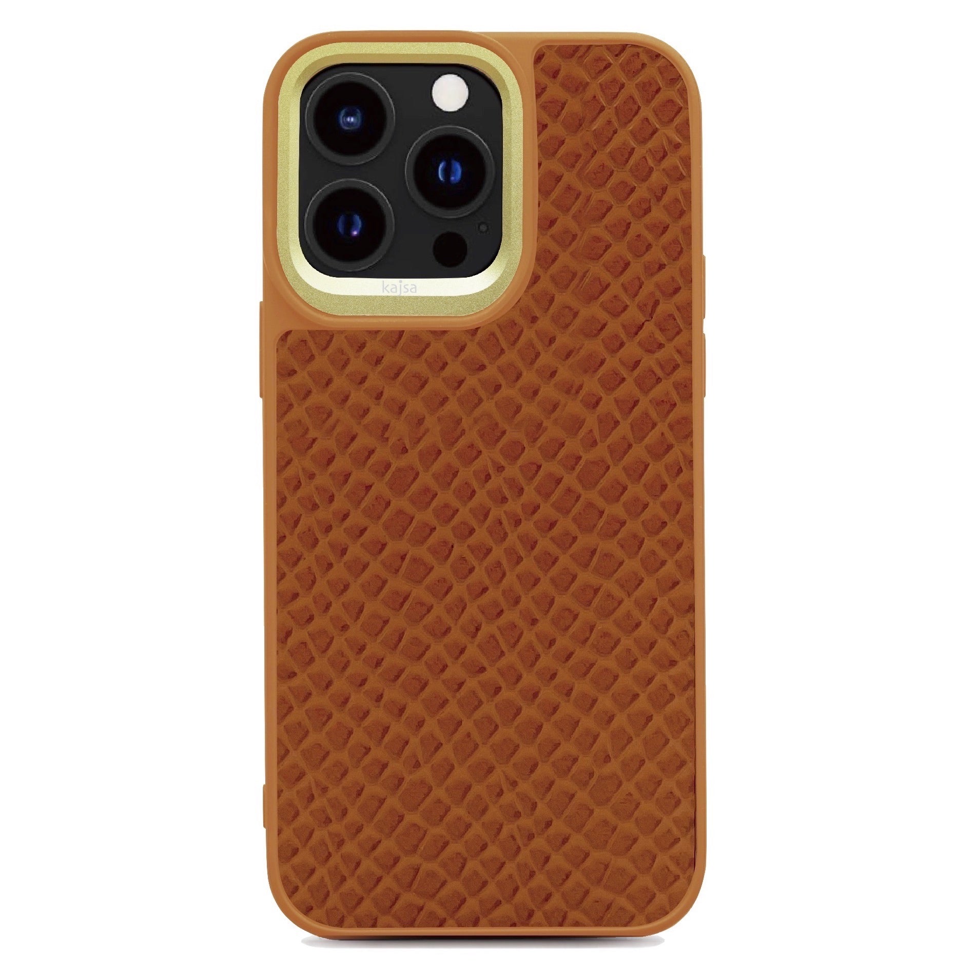 Genuine Leather Pearl Pattern Back Case for iPhone 15