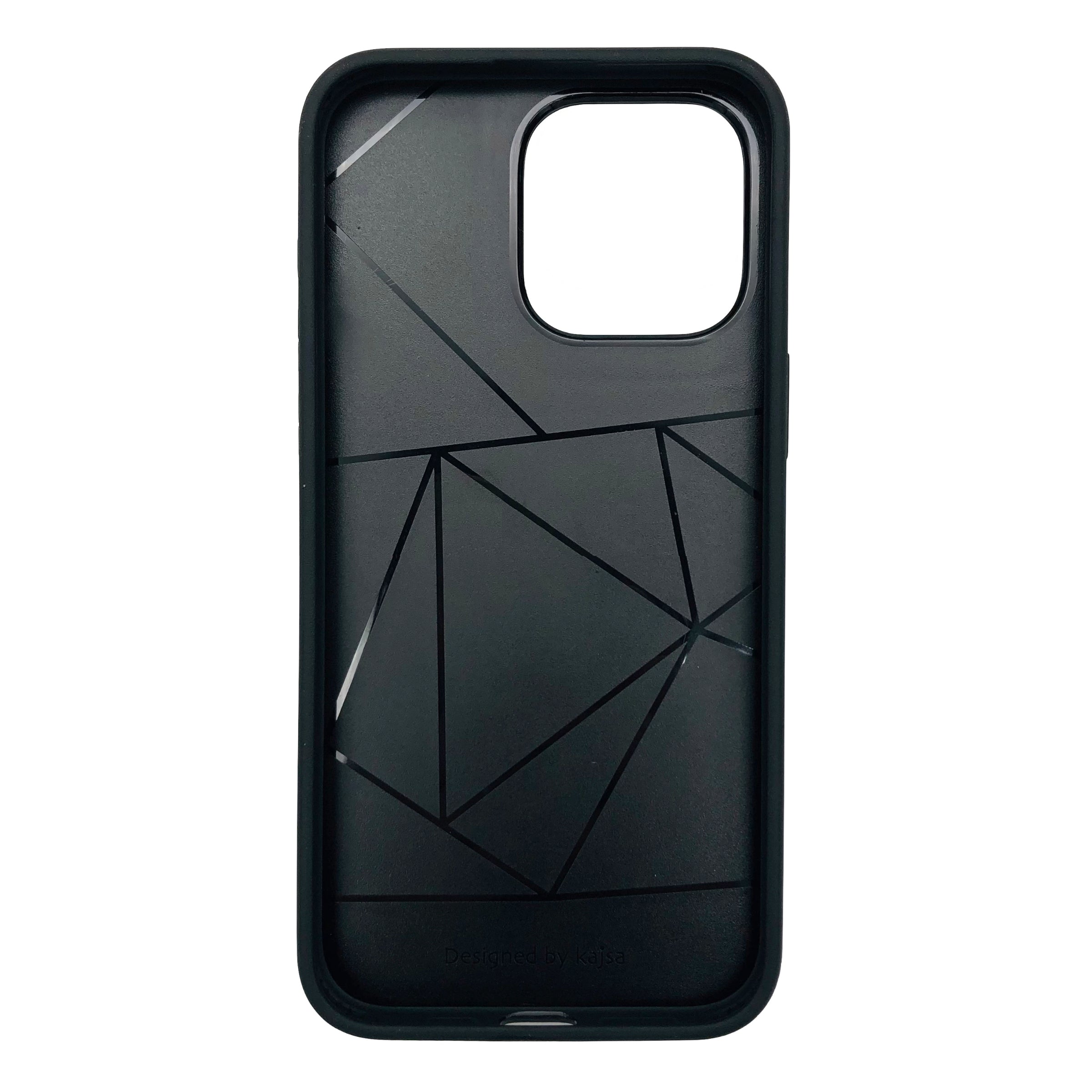Genuine Leather Cuboid Pattern Back Case for iPhone 15