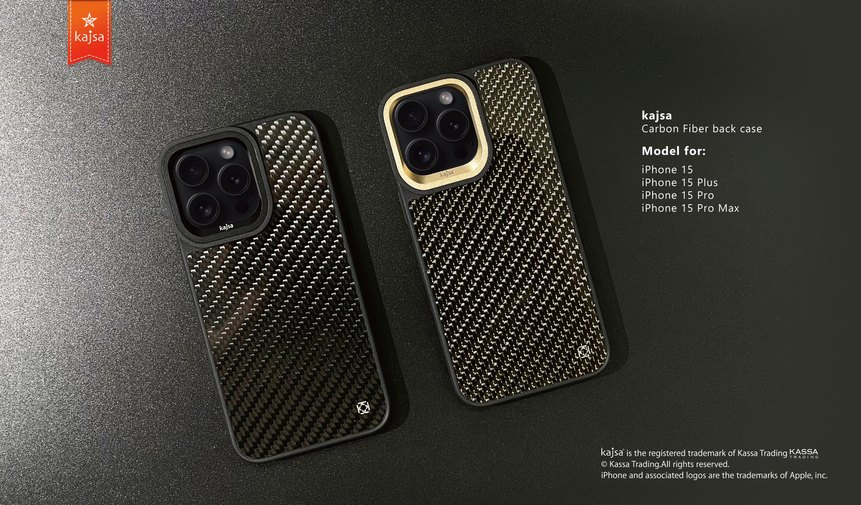 Svelte Collection - Real Carbon Fibre Back Case for iPhone 15