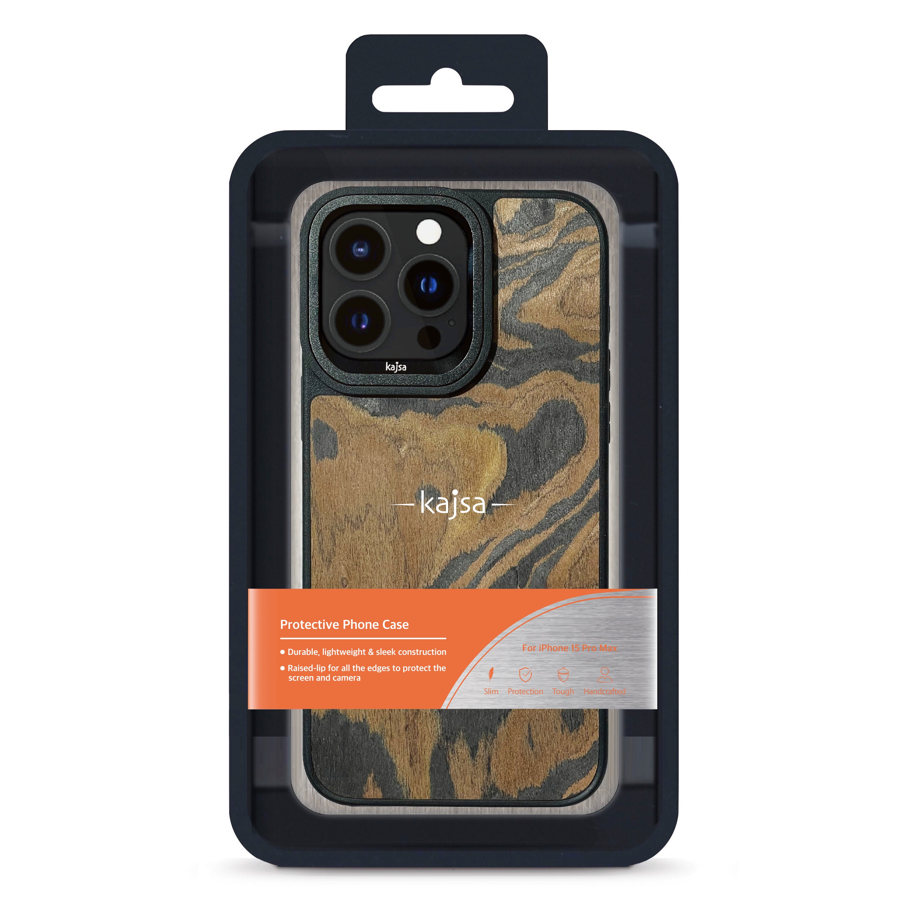 Outdoor Collection - Fancy Wood Back Case for iPhone 15