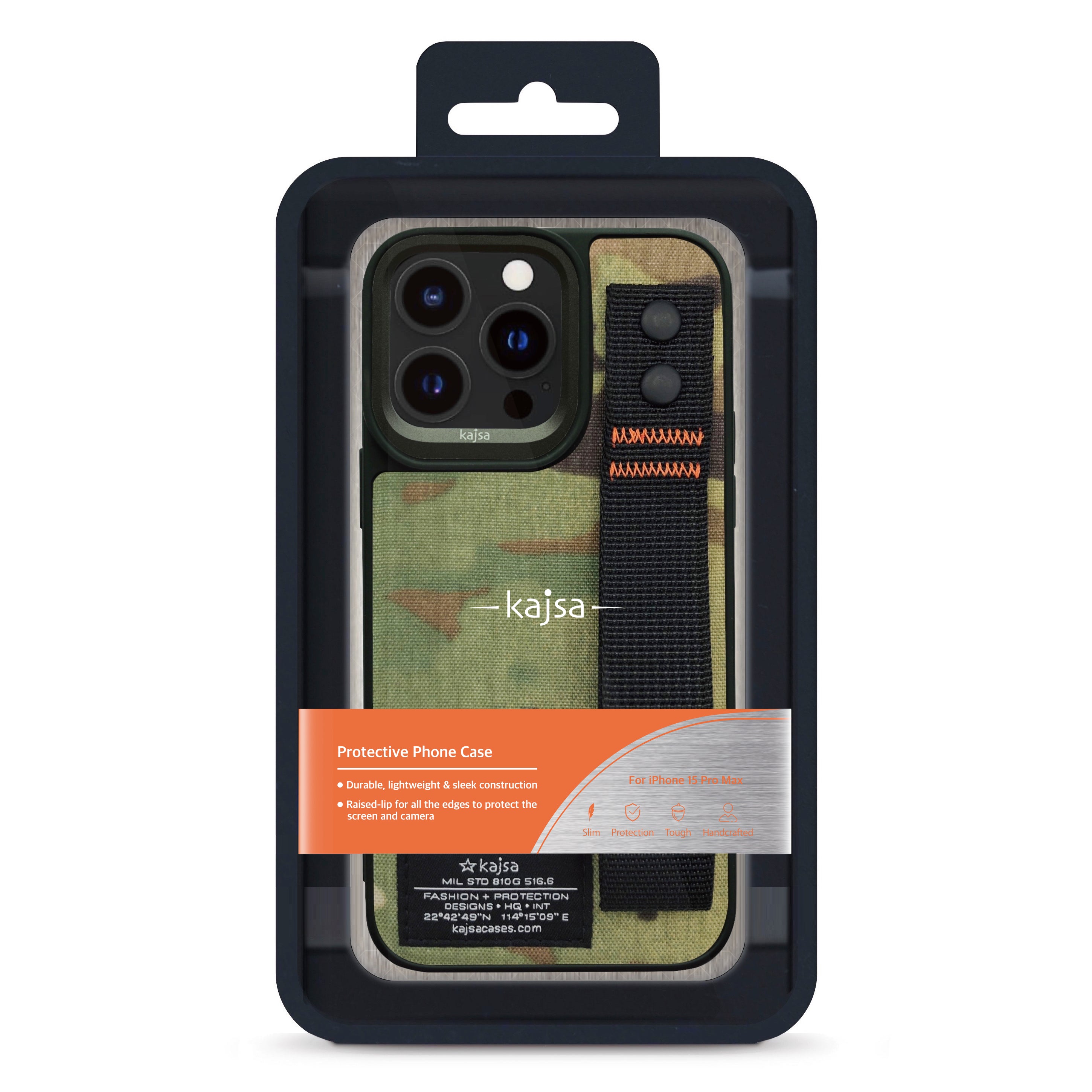 Military Collection - Straps Back Case for iPhone 15