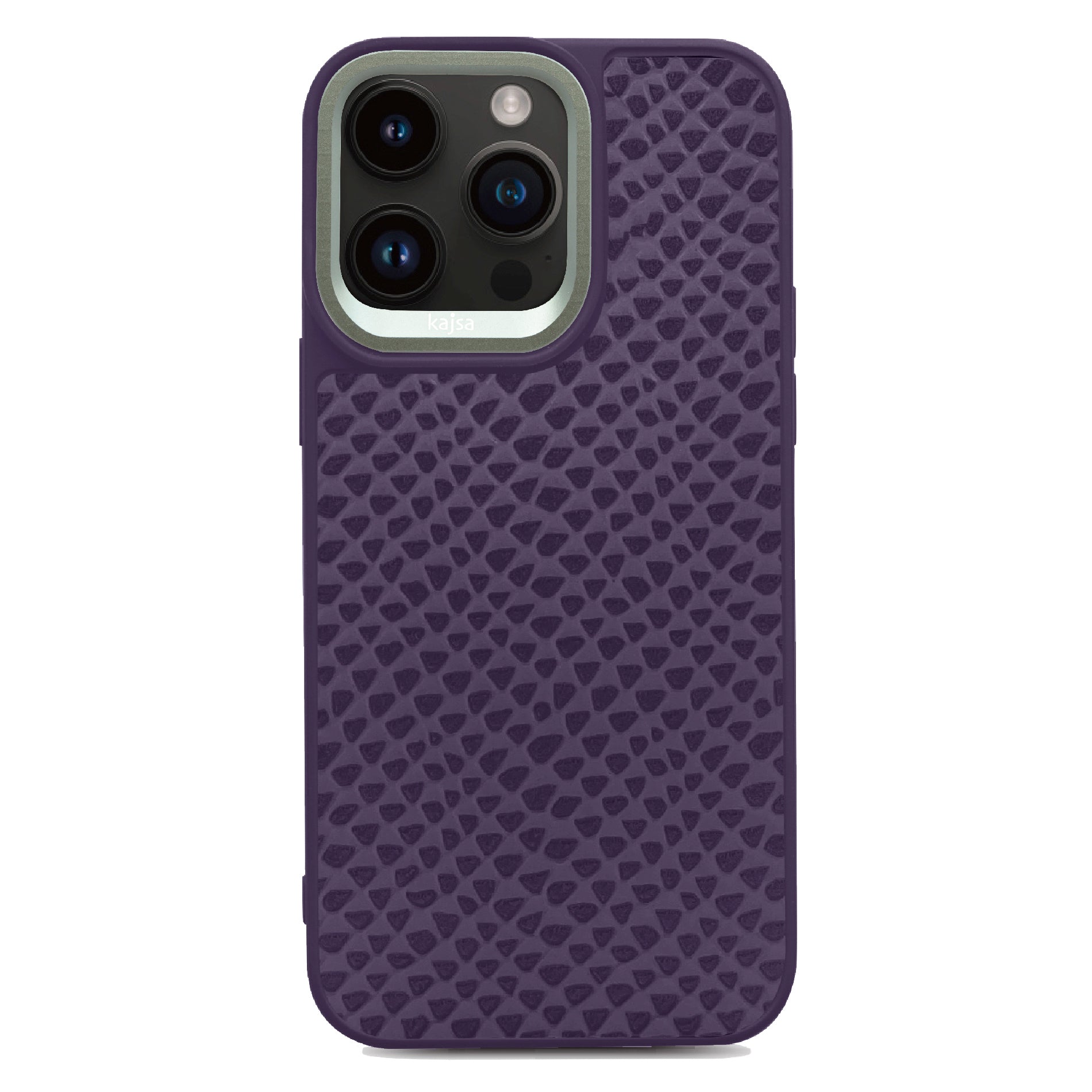 Genuine Leather Pearl Pattern Back Case for iPhone 15