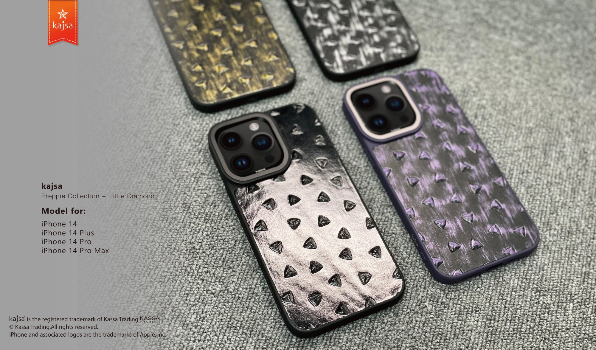 Preppie Collection - Little Diamond Back Case for iPhone 14-Phone Case- phone case - phone cases- phone cover- iphone cover- iphone case- iphone cases- leather case- leather cases- DIYCASE - custom case - leather cover - hand strap case - croco pattern case - snake pattern case - carbon fiber phone case - phone case brand - unique phone case - high quality - phone case brand - protective case - buy phone case hong kong - online buy phone case - iphone‎手機殼 - 客製化手機殼 - samsung ‎手機殼 - 香港手機殼 - 買電話殼