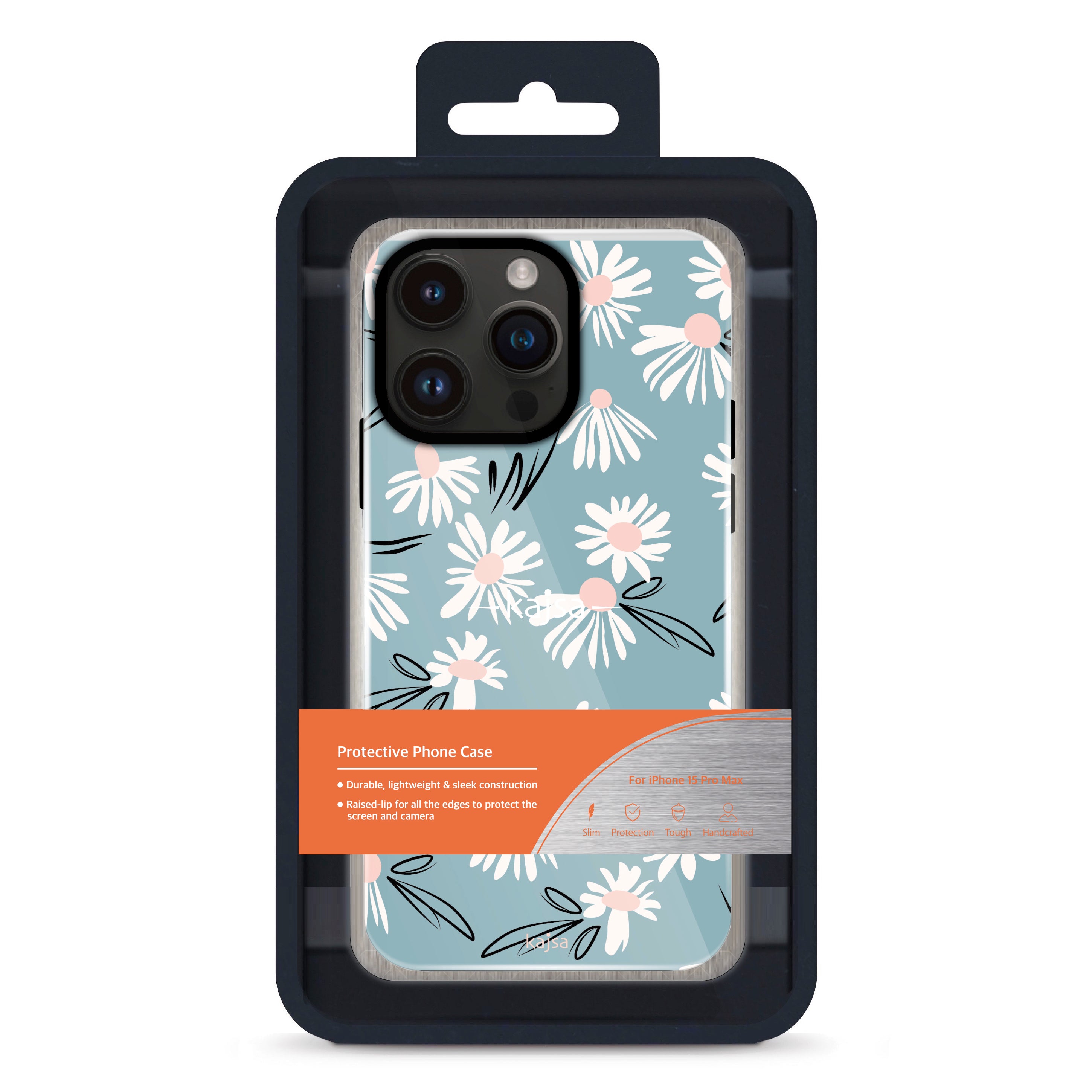 Floral Collection - Aqua Back Case for iPhone 14/15 (AB1)