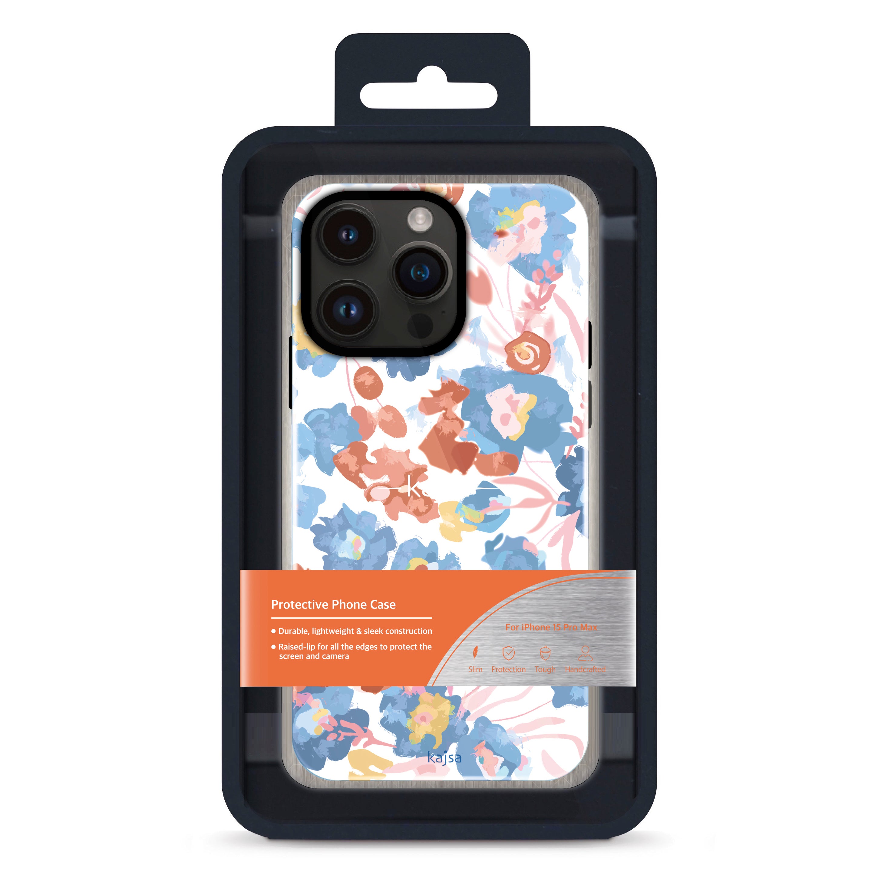 Floral Collection - Aqua Back Case for iPhone 14/15 (AB4)