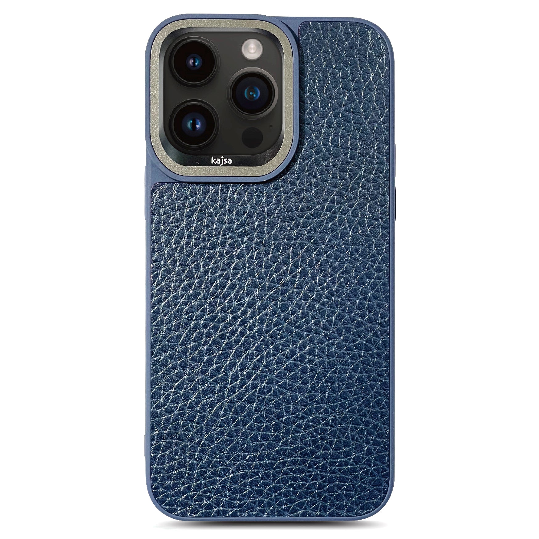 Genuine Leather Togo Litchi Pattern Back Case for iPhone 15