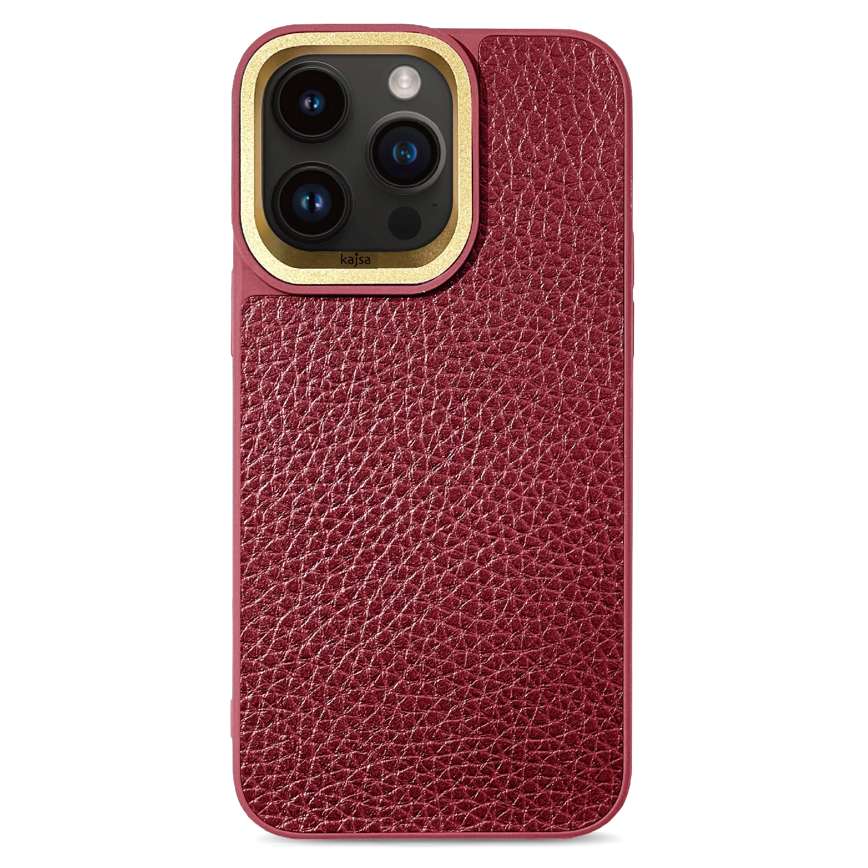 Genuine Leather Togo Litchi Pattern Back Case for iPhone 15