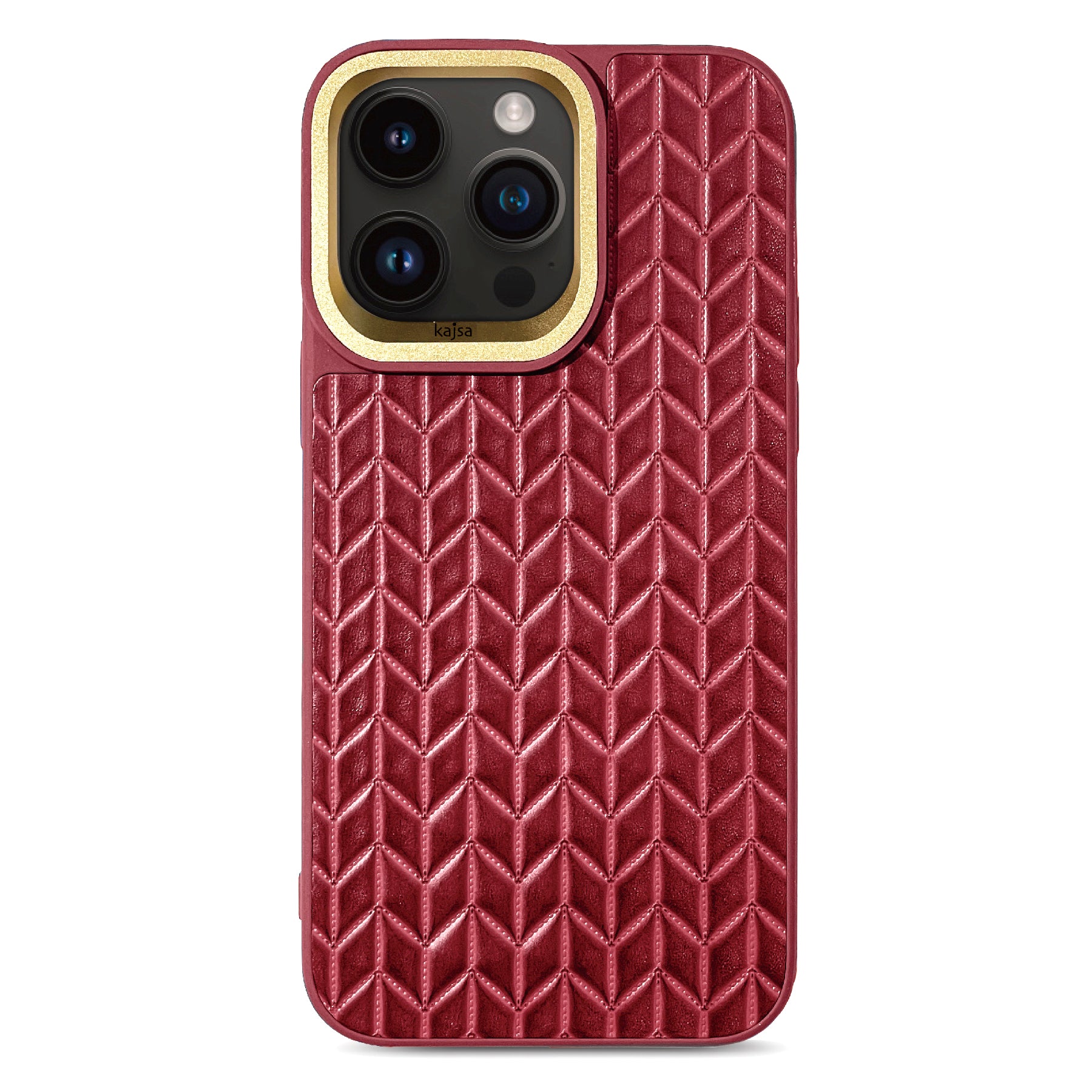 Genuine Leather Wheat Pattern Back Case for iPhone 15