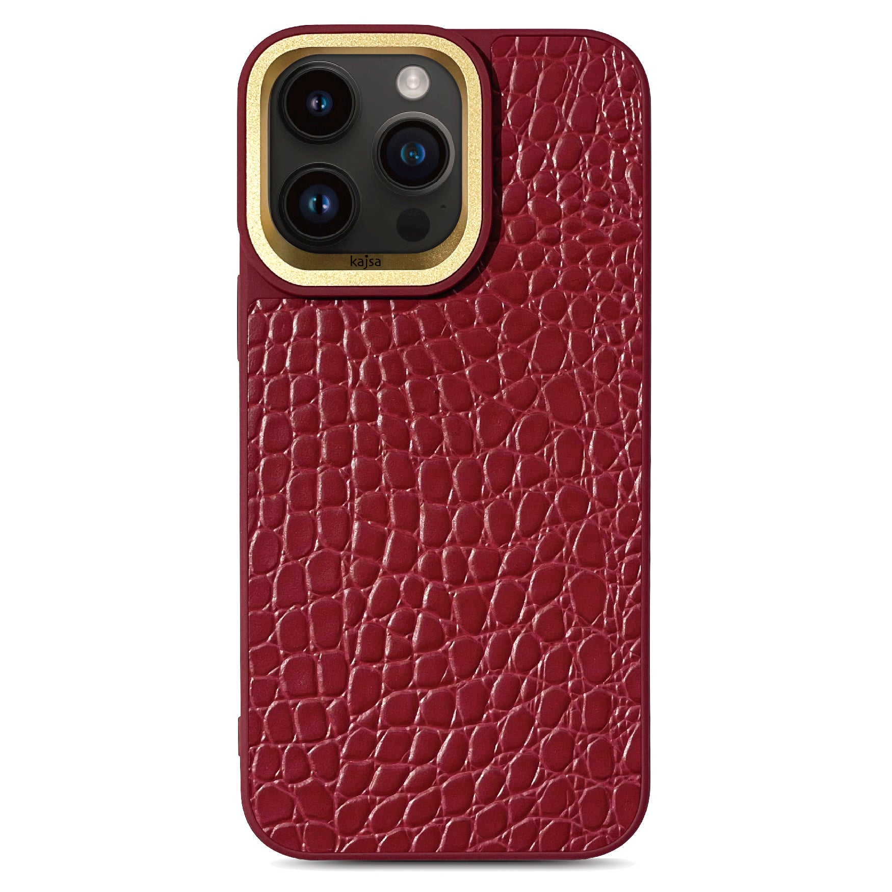Genuine Leather Rock Pattern Back Case for iPhone 15