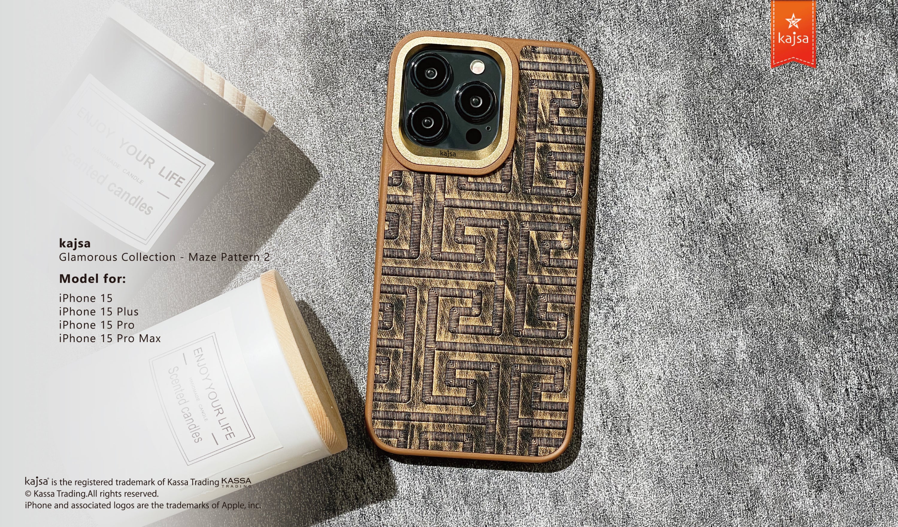 Glamorous Collection - Maze Pattern 2 Back Case for iPhone 15