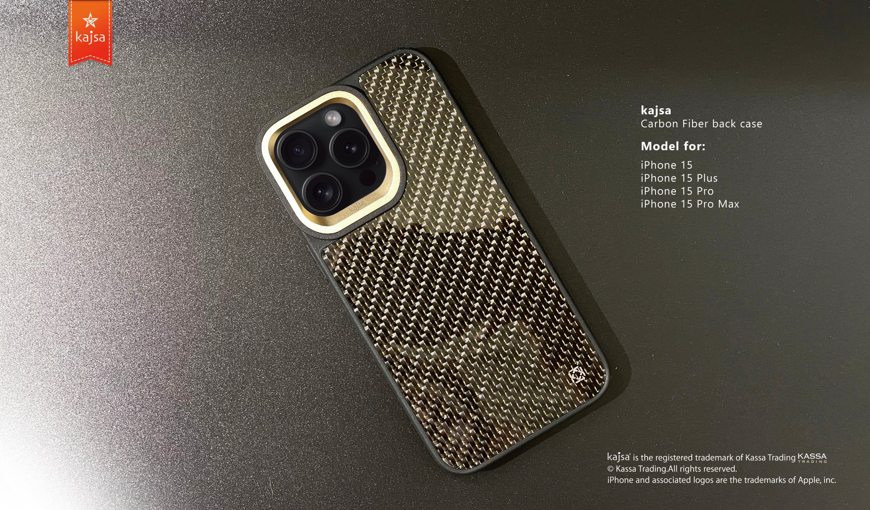 Svelte Collection - Real Carbon Fibre Back Case for iPhone 15