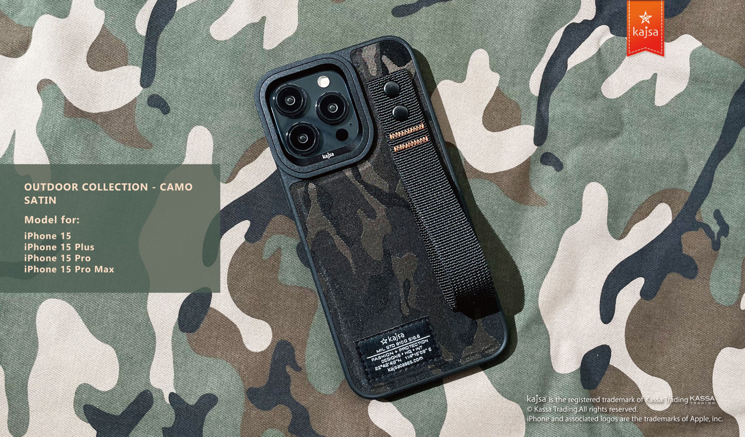 Outdoor Collection - Camo Satin Back Case for iPhone 15