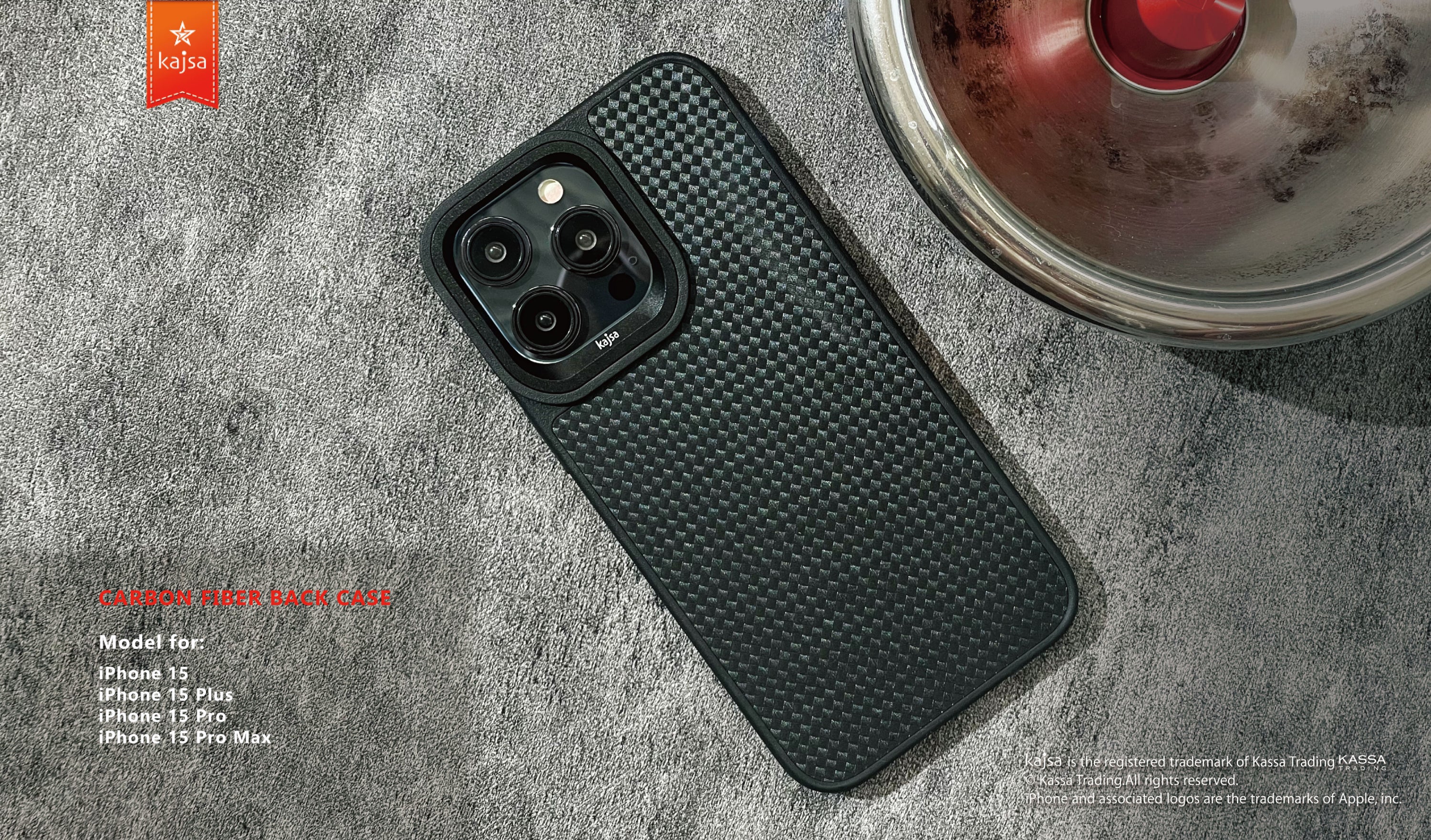 Svelte Collection - Real Carbon Fibre Back Case for iPhone 15