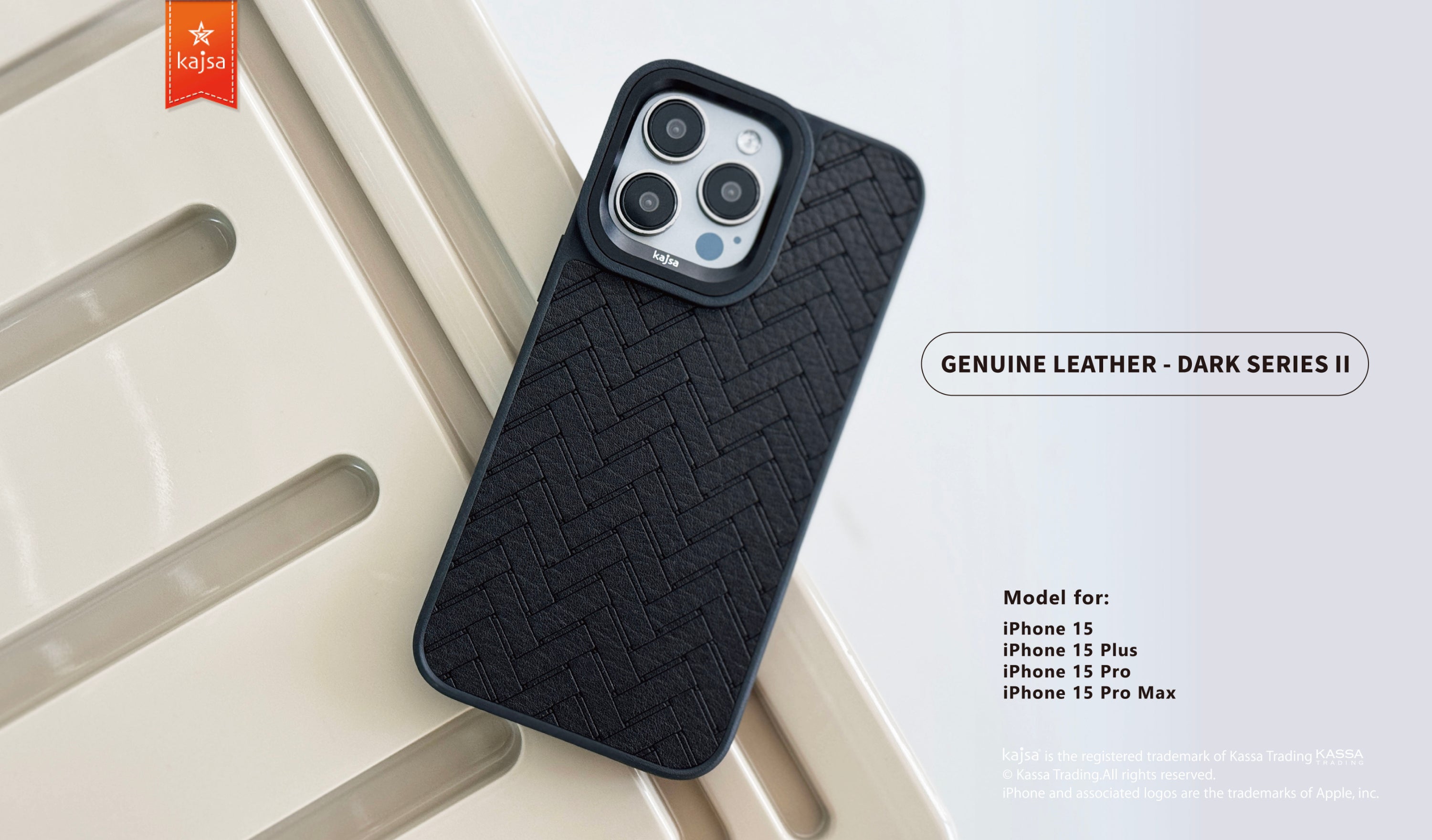 Genuine Leather Dark Series II Back Case for iPhone 15