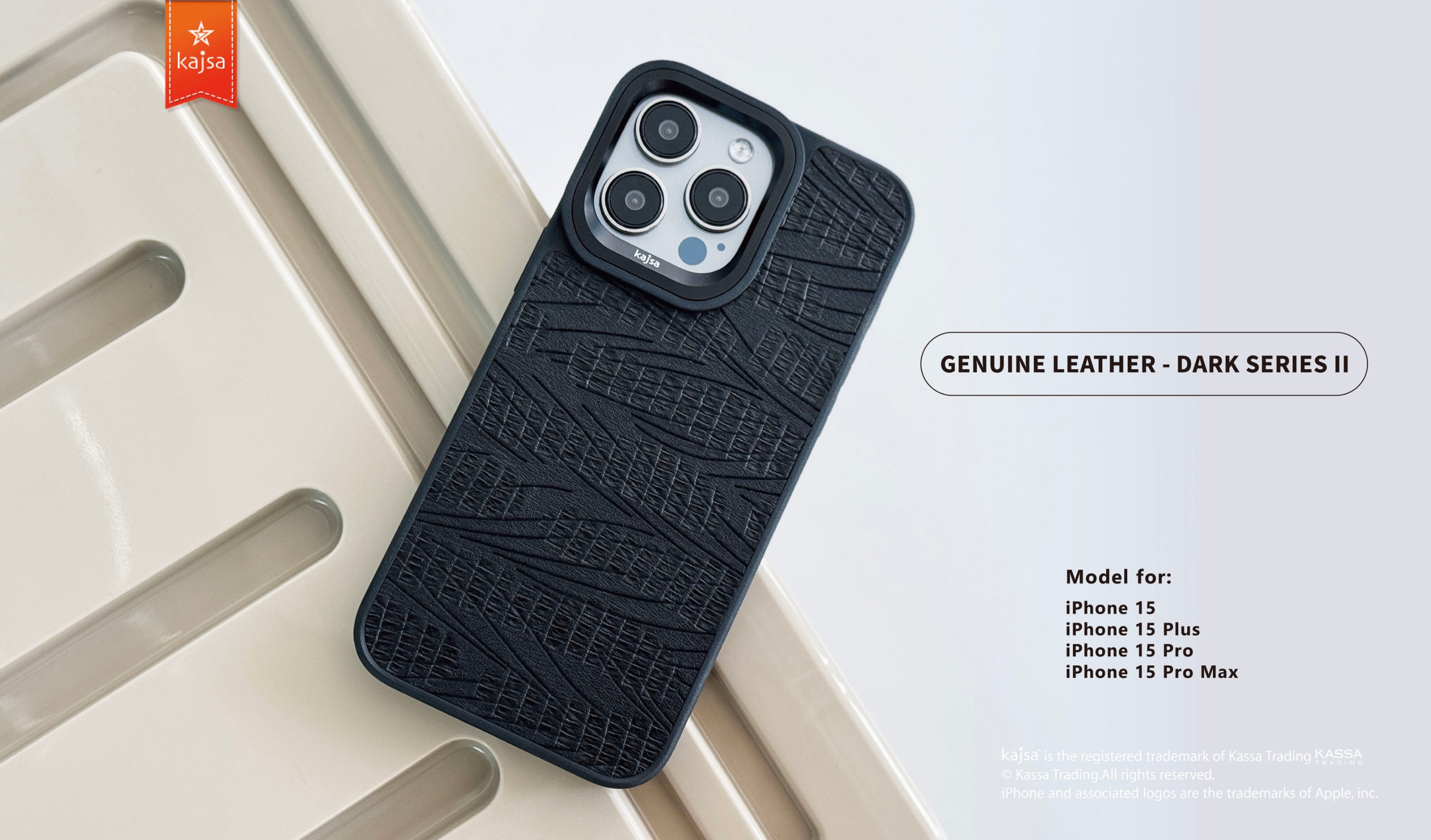 Genuine Leather Dark Series II Back Case for iPhone 15