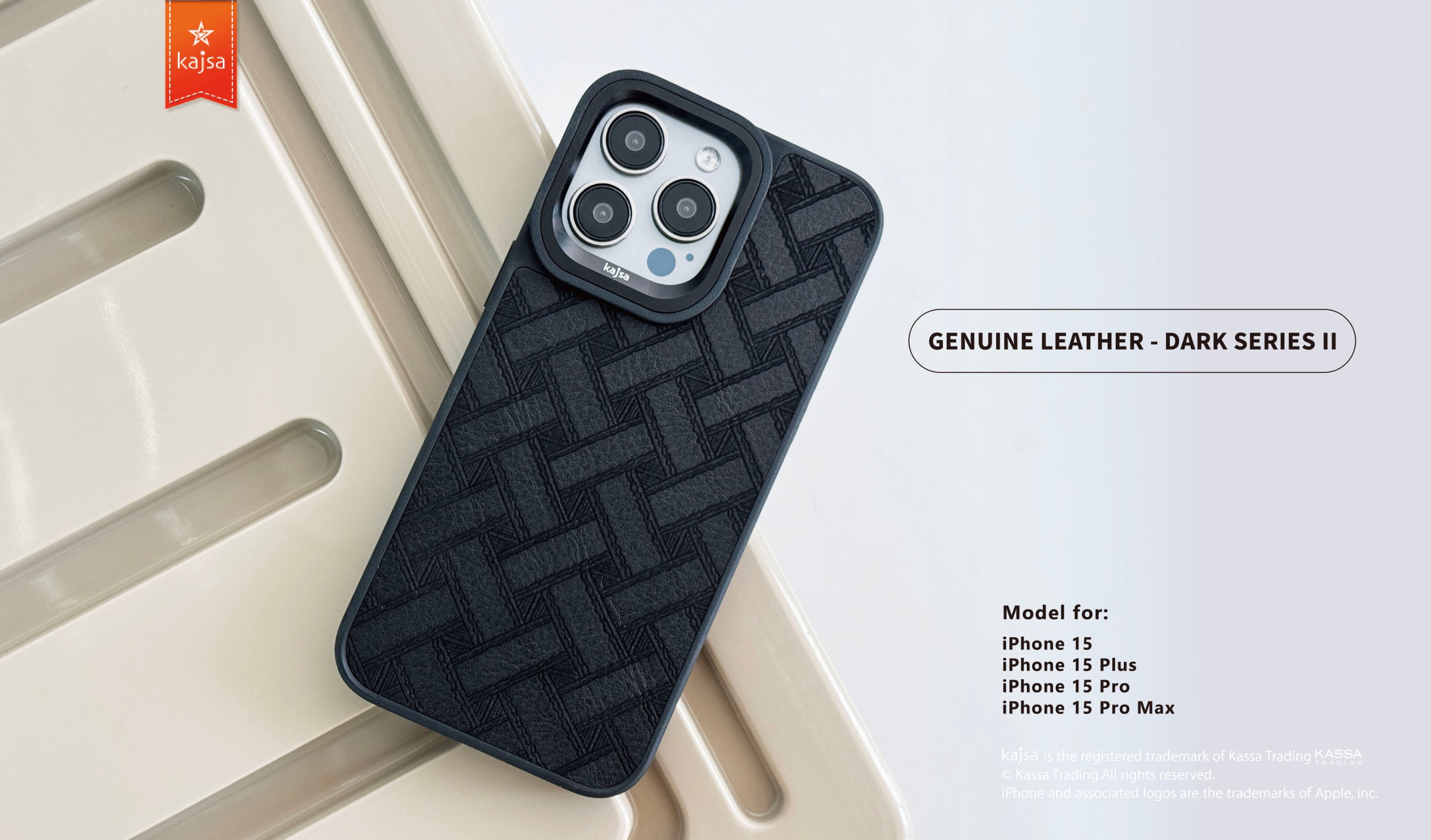 Genuine Leather Dark Series II Back Case for iPhone 15