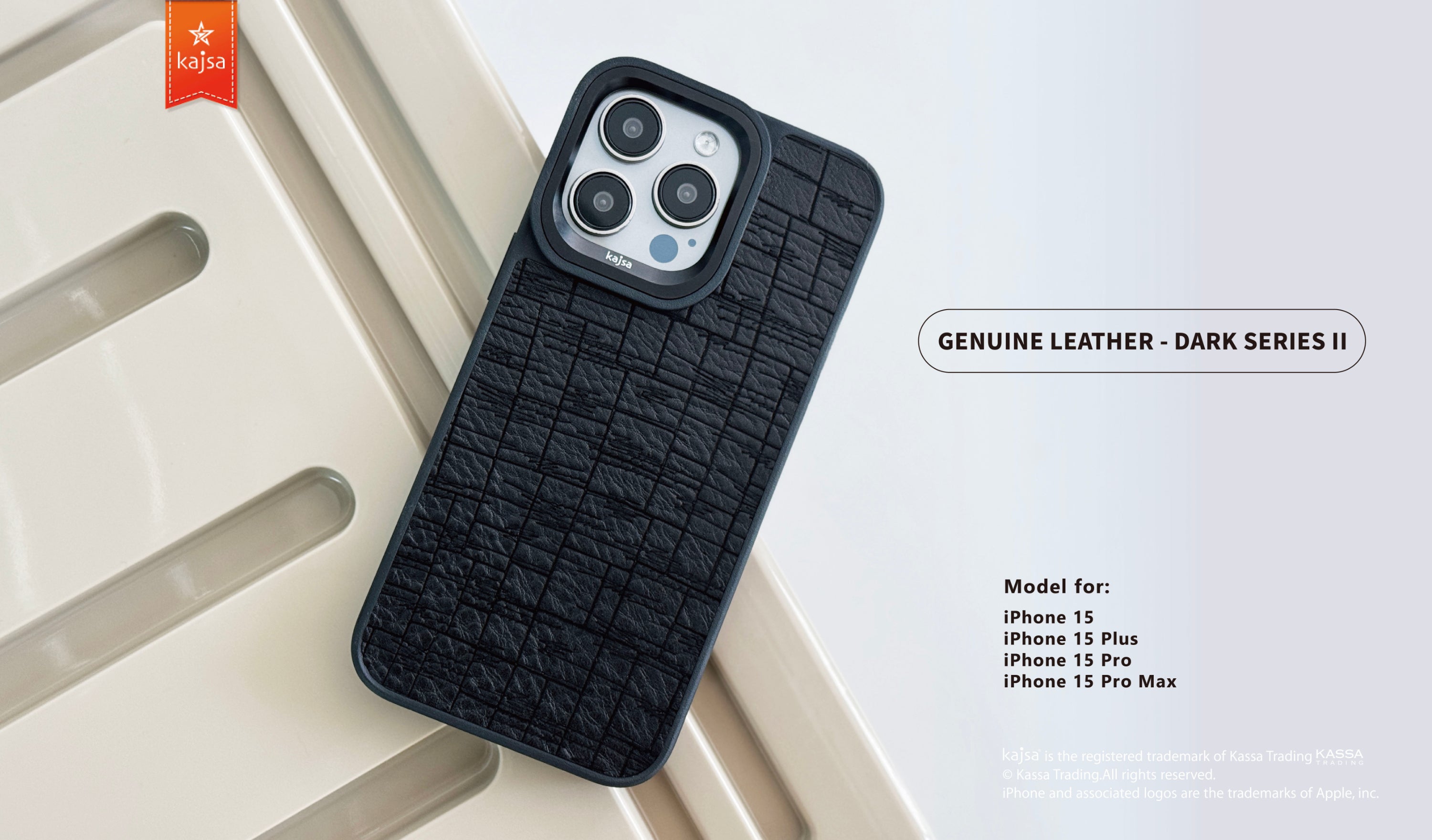 Genuine Leather Dark Series II Back Case for iPhone 15