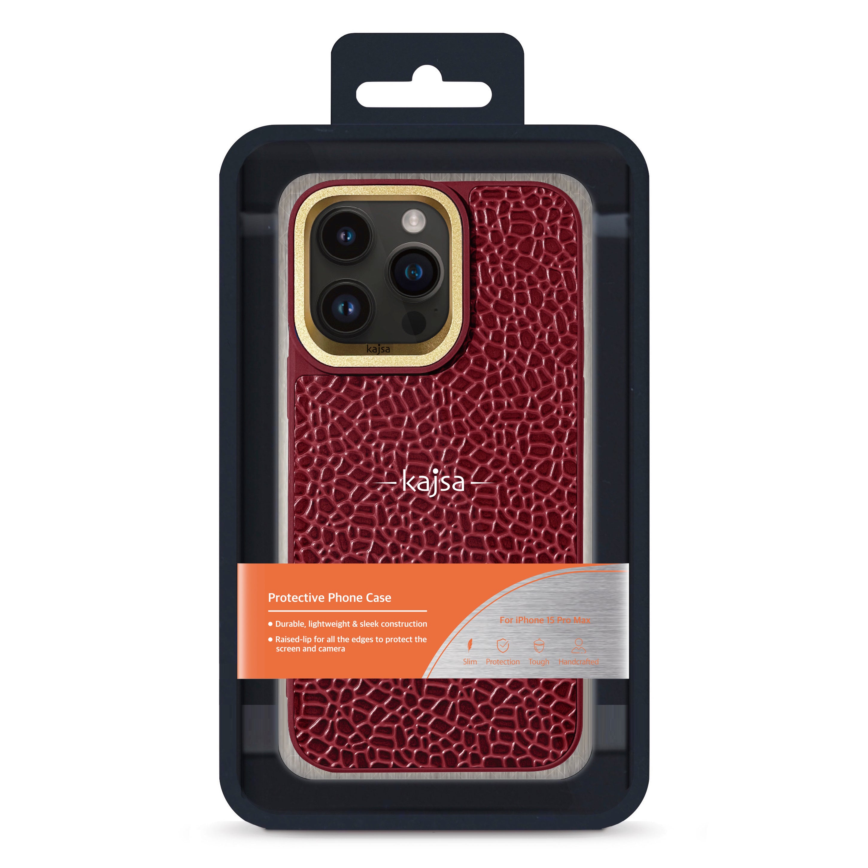 Genuine Leather Glaze Pattern Back Case for iPhone 15