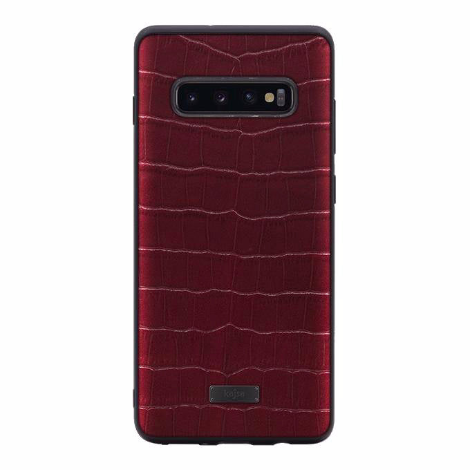 Neo Classic Collection - Genuine Croco Pattern Leather Back Case for Samsung Galaxy S10e/S10/S10+-Phone Case- phone case - phone cases- phone cover- iphone cover- iphone case- iphone cases- leather case- leather cases- DIYCASE - custom case - leather cover - hand strap case - croco pattern case - snake pattern case - carbon fiber phone case - phone case brand - unique phone case - high quality - phone case brand - protective case - buy phone case hong kong - online buy phone case - iphone‎手機殼 - 客製化手機殼 - sam